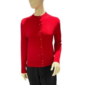 an Lon Fashion by Claremont Red Button-Front Knit Cardigan Vintage 1970s S/M